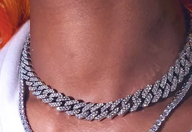 Large Silver Cuban Link Choker Necklace