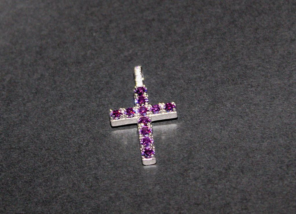 Colored Stone Cross Pendant