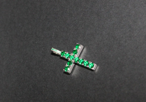 Colored Stone Cross Pendant